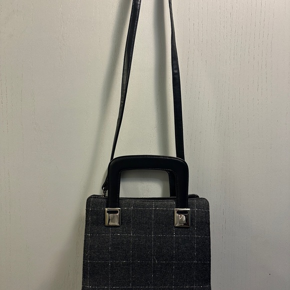 Marlow Handbag. With shoulder strap. gray Plaid. Gently used. - Picture 5 of 5